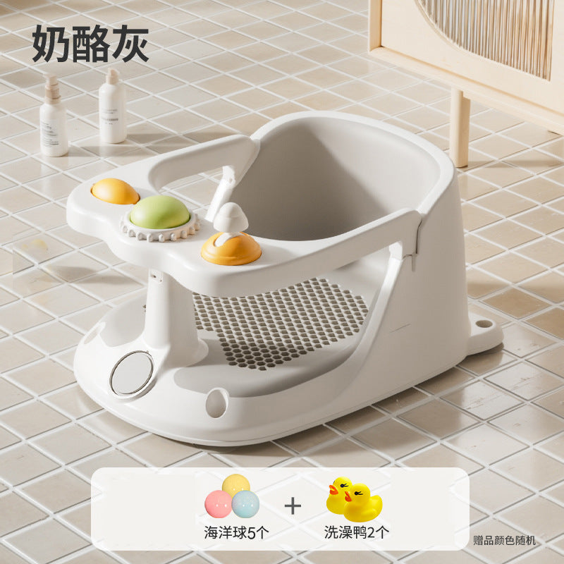 Baby bath support stand - foldable, no-assembly, non-slip bath tub stand for infants and toddlers