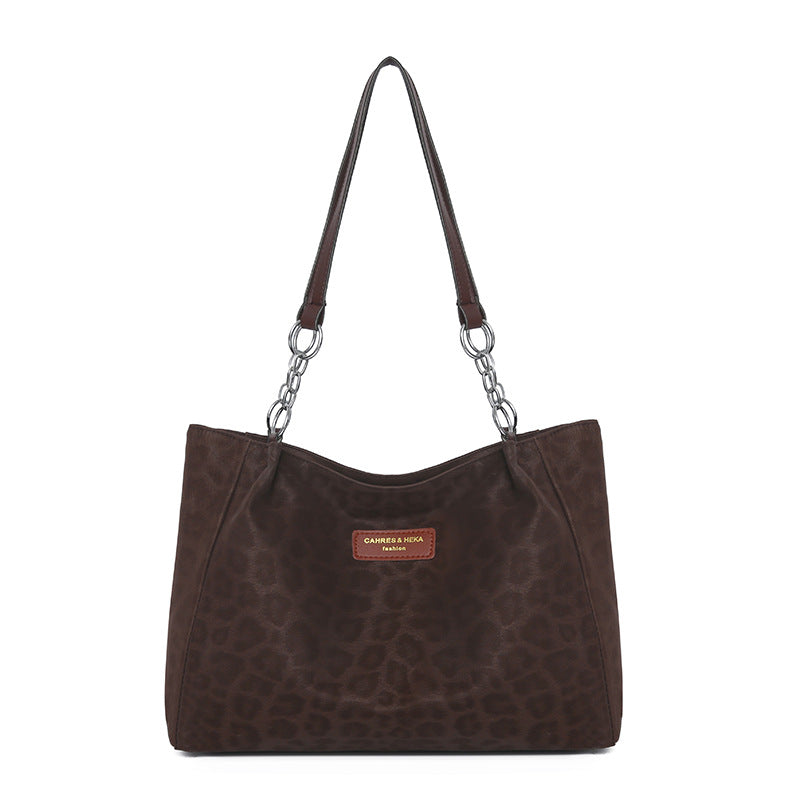 Large capacity shoulder bag 2026 new style minimalist retro casual trendy handbag women's bag versatile commuter tote bag