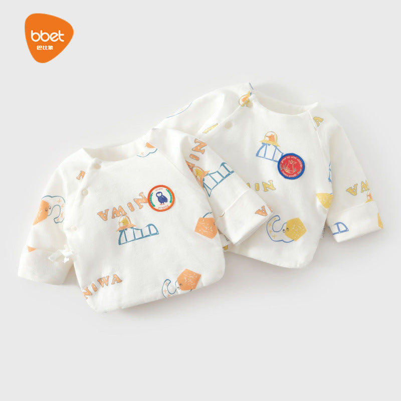 Babibele newborn half-back romper - autumn/winter quilted baby top - newborn infant monk suit - baby clothes