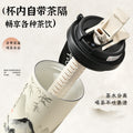 Ink style national trend portable thermos cup chinese style double drinking lid coffee cup 316 stainless steel ceramic liner water cup