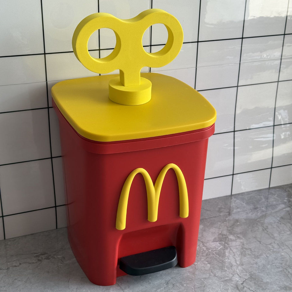 Maimai trash can with lid, cute and childlike, for home, living room, bedroom, silent, large capacity, bathroom, kitchen
