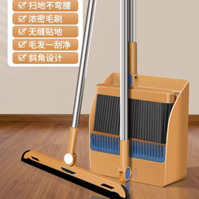 Broom and dustpan set for home indoor and outdoor broom and dustpan combination plastic suit magic silicone broom