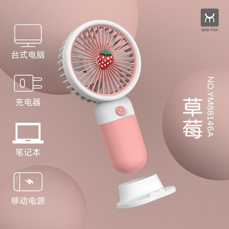 Handheld mini fan - portable, rechargeable, usb powered, silent desktop fan for office, student dorm, and travel