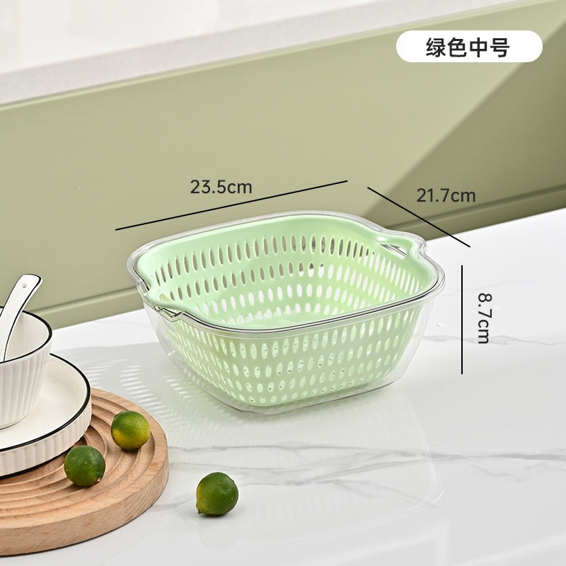Personalized double-layer sink drain basket six-piece set kitchen living room for home fruit washing plate casual vegetable basket