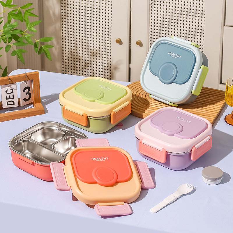 Square plastic bento box takeout lunch box divided student lunch box portable office worker microwaveable gift