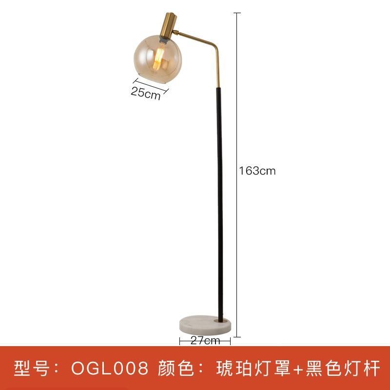 American scandinaviancasual floor lamp living room sofa side bedroom bedside study light luxury glass reading vertical table lamp