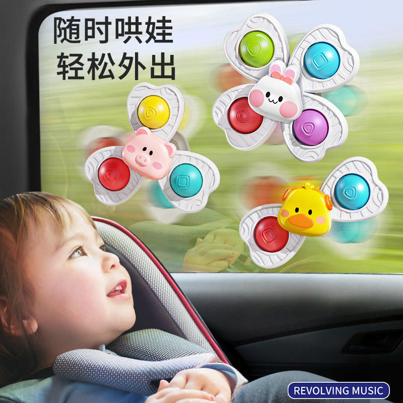 Baby high chair toy - cartoon suction cup spinning top - teething & early education - ages 0-1 year