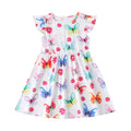 Summer's hottest new item: girls' dresses! cross-border bestseller featuring flutter sleeves and colorful dinosaur designs. wholesale available