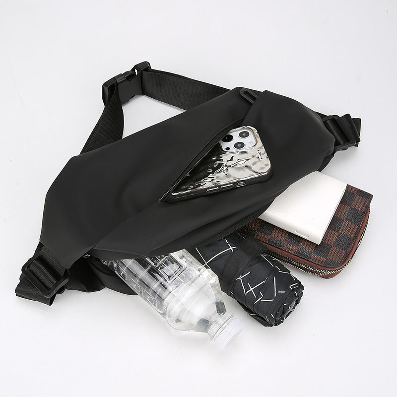 Cross-border new men's fanny pack outdoor running mobile phone bag multi-functional large-capacity breast bag casual shoulder messenger bag