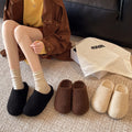 New arrival lambswool slippers for women outwearthick solepetitesheel toe kick plus fleece-linedheattechcouple cotton slippers