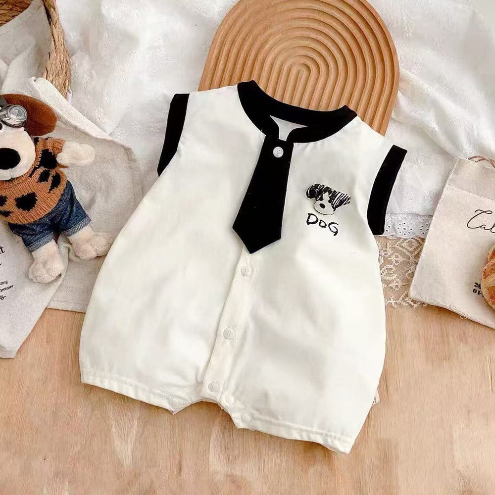 Baby sleeveless romper summer thin newborn cartoon crawling suit 0-2 years old korean style baby romper 1