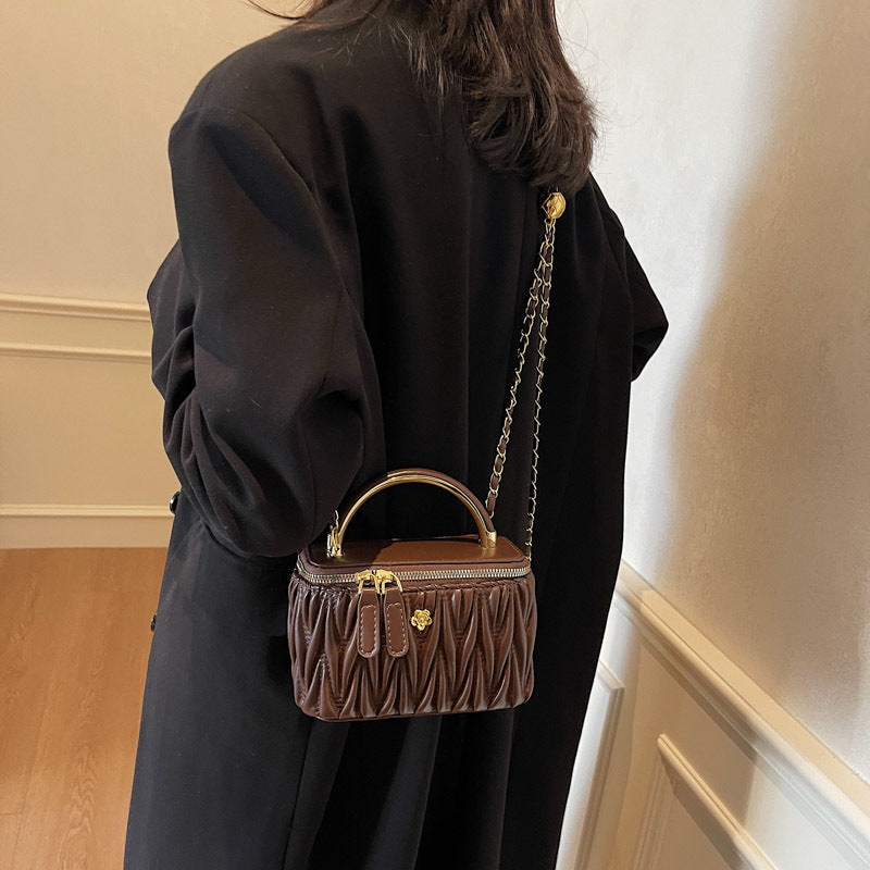 Premium texture fashion box bag women's 202 winter new small fragrant wind diamond shoulder bag simple messenger bag
