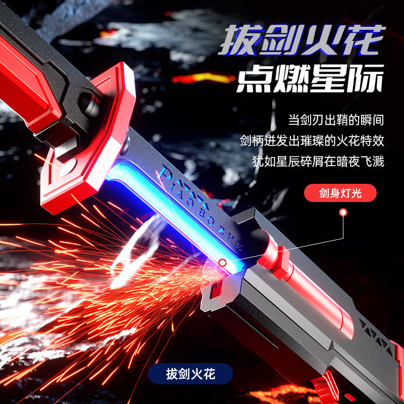 Tiktok viral spark lightsaber with light & spray - interstellar spark battle blade - novelty & unique kids' toy