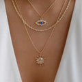 Stacked sunflower pendant wholesale cross-border retro multi-layer necklace niche high-end cross heart clavicle chain