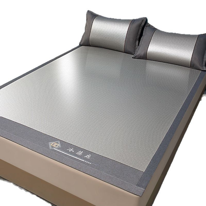 Summer Ice Silk Ice Rattan Mat Three-piece Set Summer Folding Washed Air Conditioning Mat Single Student Ice Not Cold Soft Mat