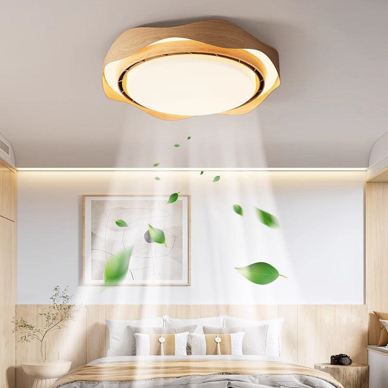 2025 New Modern Simple Living Room Fan Ceiling Light Dining Room Bedroom Zhongshan Lighting Bladeless Invisible Fan Light