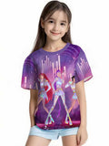 Witcher boy group 3d digital printing cross-border overseas casual loosefashion t-shirt k-pop girls t-shirt