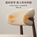 French cream solid wood dining chair for home modern casual dining table chair accessible luxury designer restaurant back chair