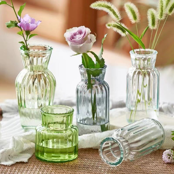 Wholesale simple light luxury ins antique small mini hydroponic vase, green plant home living room ornament glass vase