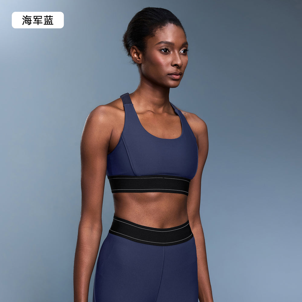 New color block adjustable strap sports bra - high impact, shockproof, push-up training bra - model dw346