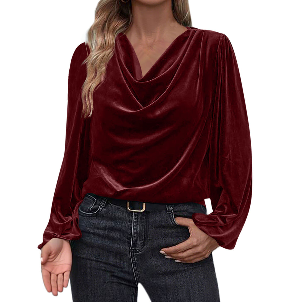 autumn/winter new arrivals: cross-border women's fashion - european & american style korean fleece turtleneck long sleeve top for women