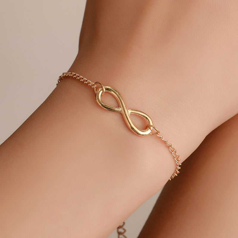 European and american cross-border jewelry: minimalist infinity bracelet - trendy number charm, versatile accessory, hot-selling export item, infinity symbol bracelet