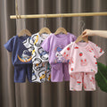 Summer children's clothing set: pure cotton t-shirt & underwear for boys and girls, baby & infant short-sleeve tee and shorts - dropshipping available