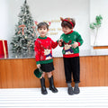 christmas fawn sweater for kids, fleece-lined and extra thick, chinese new year style, versatile knitted top for boys and girls