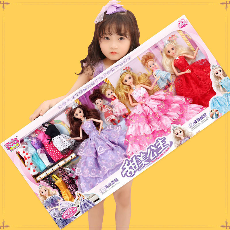 Parent-child dress-up doll set gift box princess girl children's toy cloth clothes birthday cute change clothes store