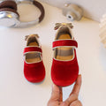 Ready-to-ship korean-style bow-tie princess leather shoes for kids, bean shoes, simple and stylish soft-soled flats for babies