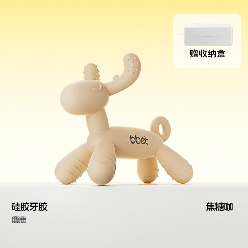 Teether baby teething stick food grade silicone soothing anti-eating hand toy handy gadget baby bite gum uv dustproof