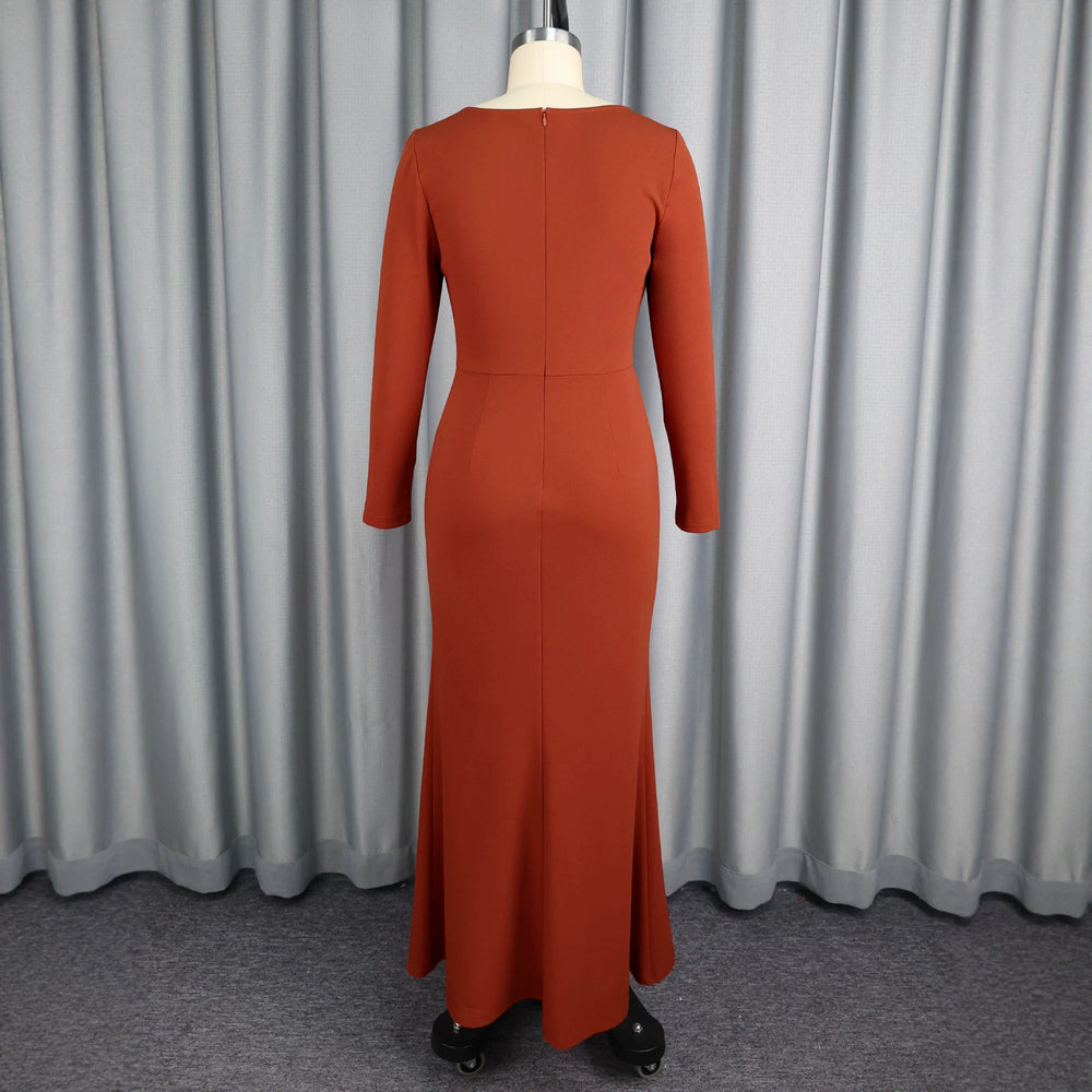Elegant mesh see-through round neck commute dress - 3d beaded, cinched waist, bodycon, slit dress