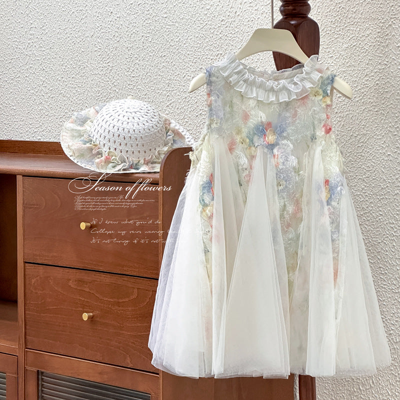 【clearance】 summer girls' dress - casual & stylish a-line sundress with round neck - princess dress for girls