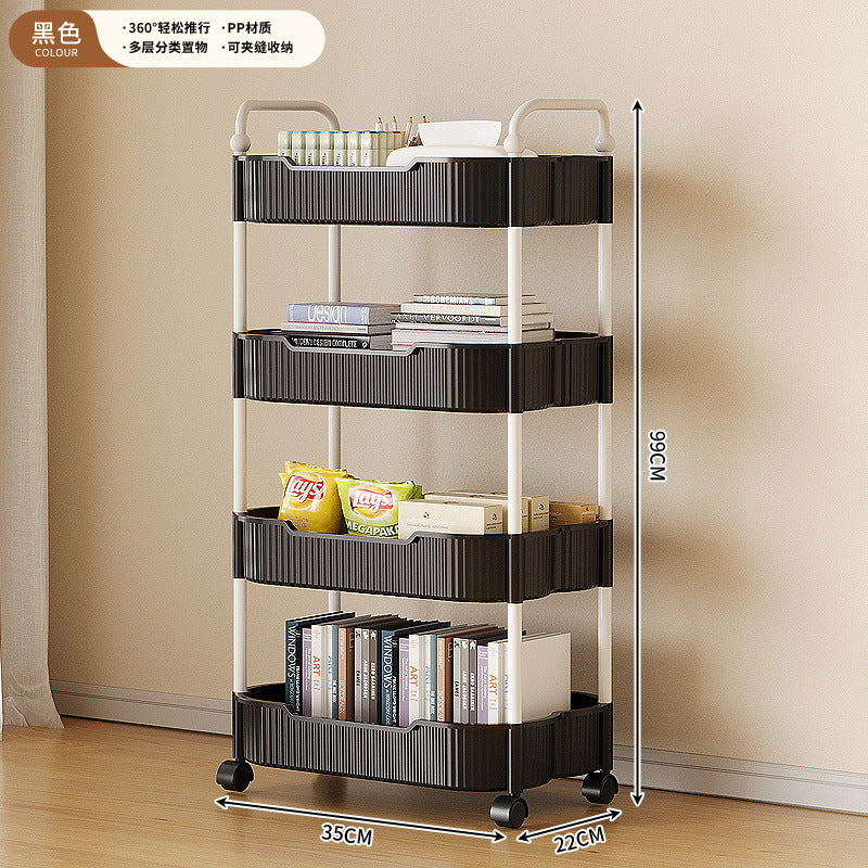 Movable coffee table snack cart cream style living room sofa side table mini bedside storage rack table