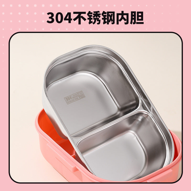 304 stainless steel insulated lunch box - perfect for students, elementary school kids, and school lunches. features compartments and a tray