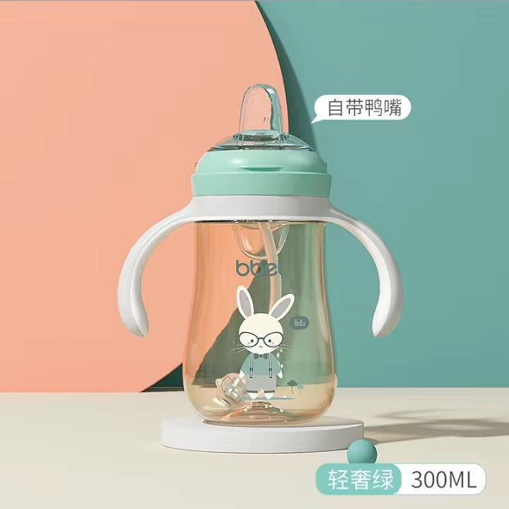 Baby learning cup duckbill dual-purpose kids water cup direct drinking cup ppsu straw cup baby drinking bottle large capacity