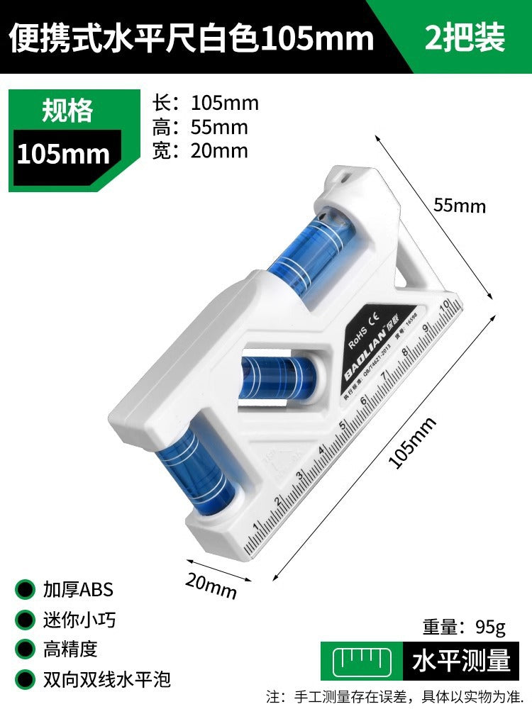 High-precision magnetic level for home use - mini, drop-proof level with protractor for measuring outlets and switches