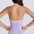 Fitness tops suspenders thin shoulder straps contrast color white strips chest pad halter sports intimates bra vest yoga suit