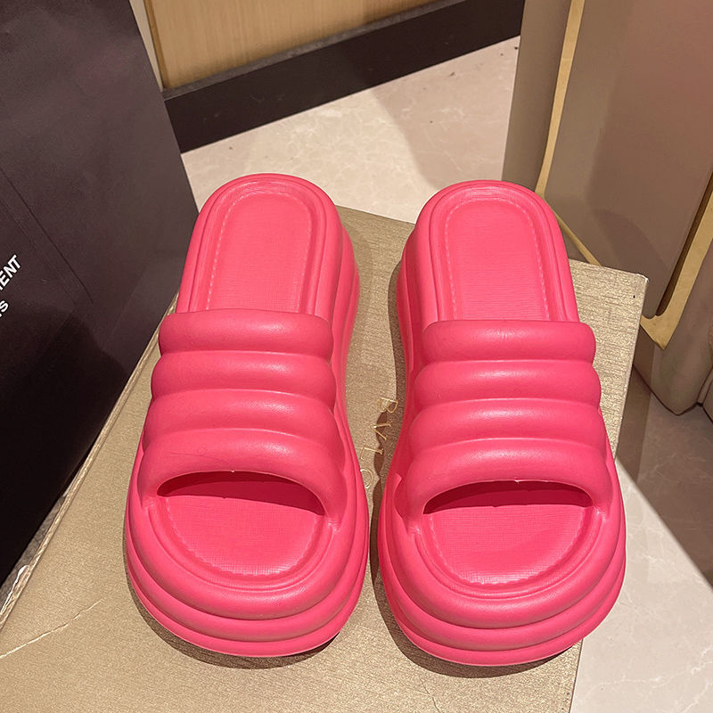 2024 women's platform flip-flops: summer eva anti-slip, height-boosting, soft, indoor/outdoor sandals - lightweight and comfortable