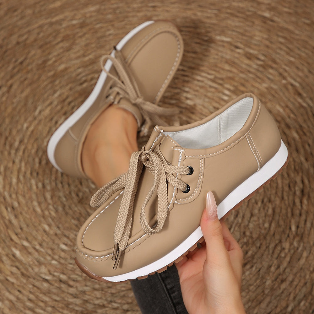 summer new arrival: plus-size women's casual comfortable low-cut lace-up fashion flats - wholesale for export