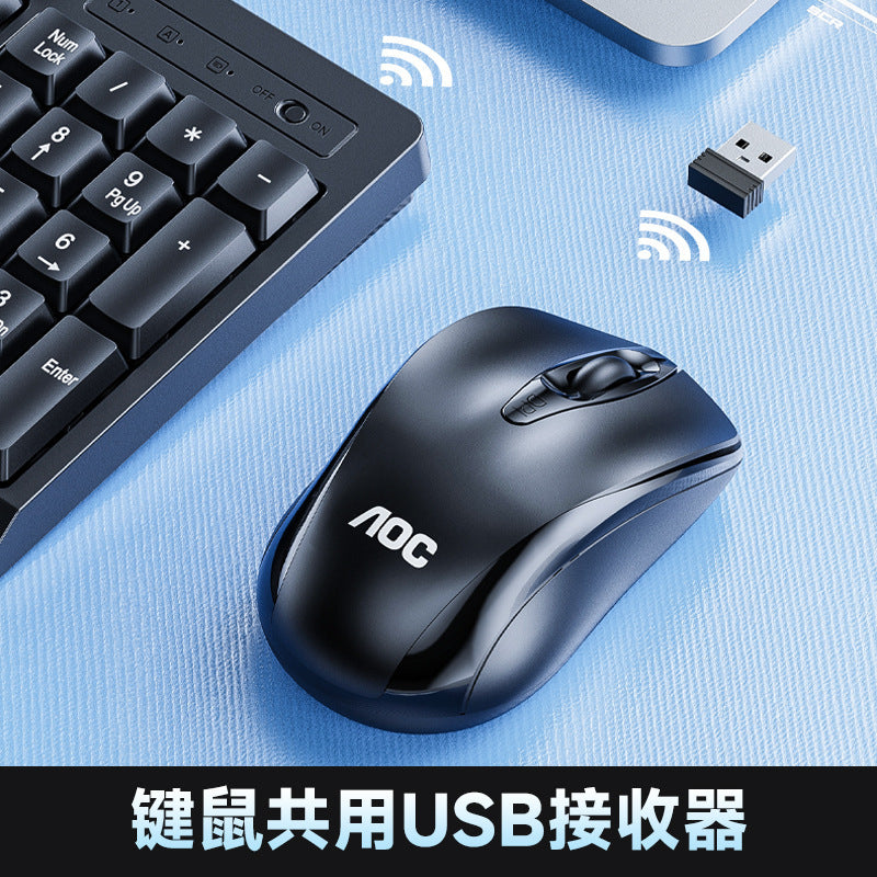 Aoc km210 wireless mouse and keyboard combo - silent, waterproof, energy-saving, ideal for home, pc, gaming, and laptops