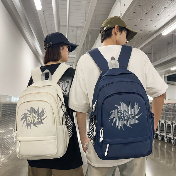 New middle and high school students backpack women's large-capacity simple student backpack fashion leisure  trend schoolbag
