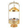 Luxury stainless steel gold buffet warming tableware, hotel restaurant commercial buffet stove - in stock