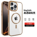 Contrast color ring armor high permeability magnetic suction suitable for iphone16promax mobile phone case apple 15 transparent anti-fall protective cover