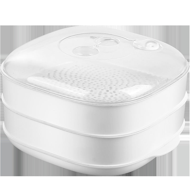 Microwave oven steamer office meals steamed buns heating with lid plastic steamer utensils steaming cage cloth multi-layer steaming box