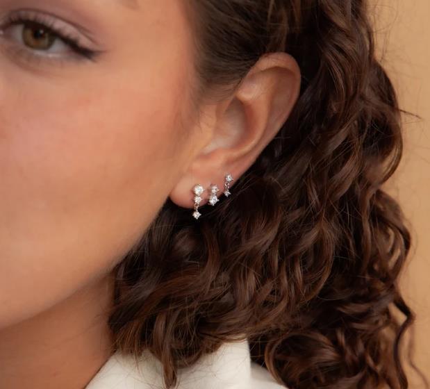 Amazon bestseller: brass electroplated zircon 12 birthstone earrings - elegant & stylish women's fashion jewelry, perfect for cross-border e-commerce
