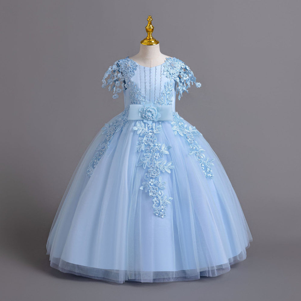 European and american style girls' long dress - strappy wedding dress, princess gown, high-end graduation party dress, girl's dress