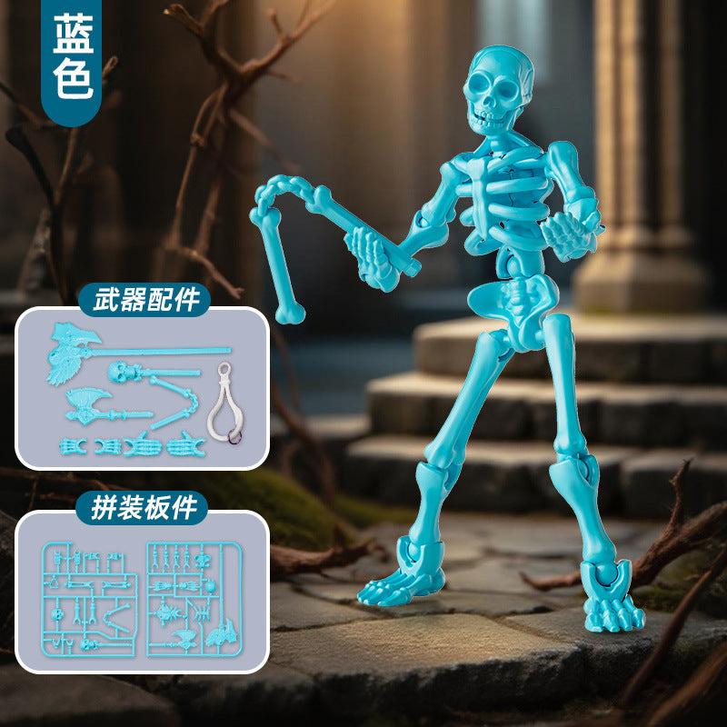 Multi-joint movable joint doll humanoid skeleton skeleton model diyassemble building block man toy small pendant