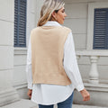 Fashion cross-border export new women's clothing  independent station v-neck loose outer vest vest waistcoat sweater