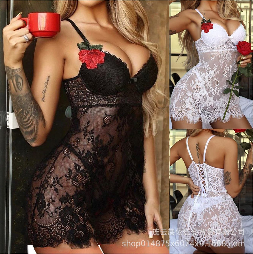 【direct from the source】lingerie set: irresistibly seductive sexy lace homecoming babydoll two-piece